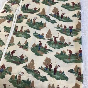 2.5 yards fabric golf print vintage Cranston vip cotton quilting sewing crafts